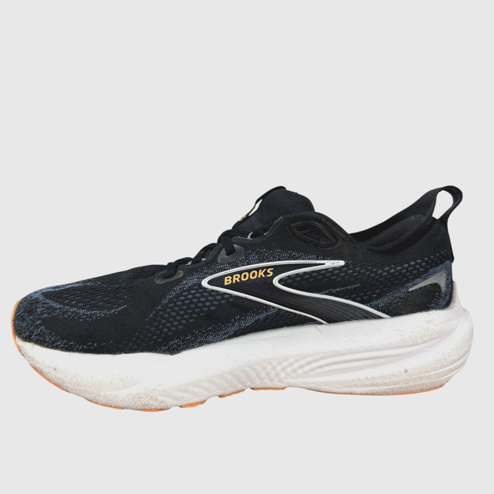 Brooks Glycerin 22 Men's 9.5 Black Blue Orange Cushion Running Shoes 1104451D013